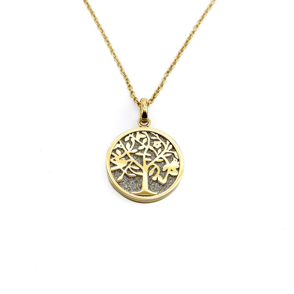 Picture of Silver Tone Anti-fatigue Health Magnetic Tree of Life Surgical Steel Pendant