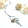 Picture of Multi Charms Feather and Flower Pendant Necklace