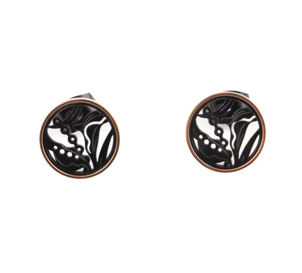 Picture of Rose Black Forest Double Layer earrings(Stainless Steel)