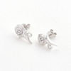 Picture of Rose Mark 925 Sterling Silver Cultivated Diamond Rose Earring
