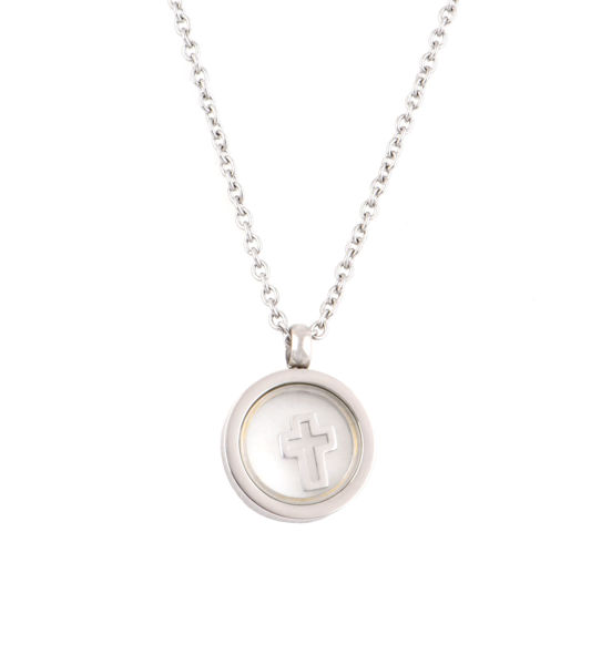 Picture of JM Moving Cross Stainless Steel Pendant Necklace