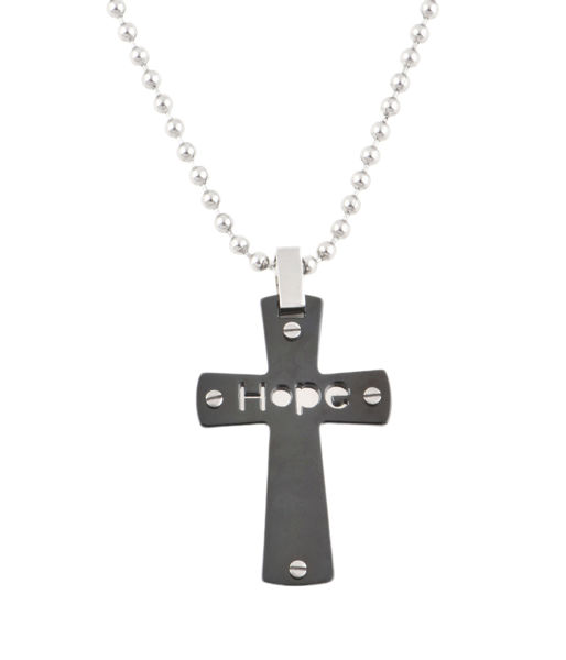 Picture of JM Faith Cross Double Layer Stainless Steel Pendant Necklace