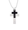 Picture of JM Double Cross with CZ Stainless Steel Pendant Necklace