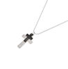 Picture of JM Double Cross with CZ Stainless Steel Pendant Necklace