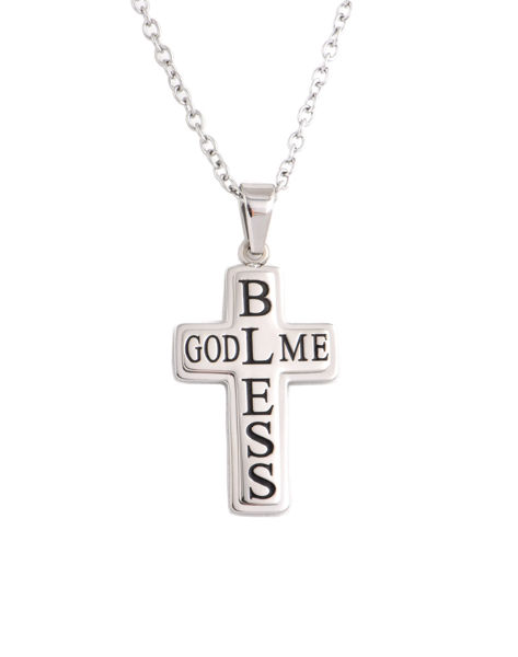 Picture of JM "God Bless Me" Double Layer Cross Necklace