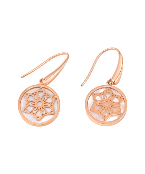 Picture of Flower of David pearl earrings (stainless steel)