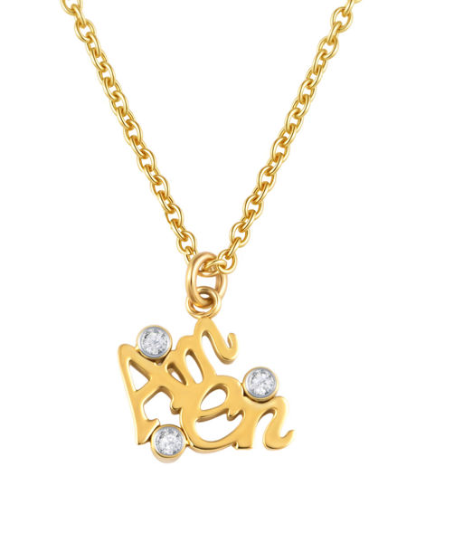 Picture of JM Amen with CZ Necklace (Stainless Steel)