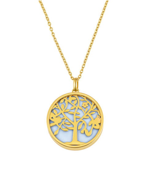 Picture of Silver Tone Essential oil diffuser w/Anti-fatigue Health Magnetic Surgical Steel Pendant Necklace