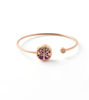 Picture of Silver Tone Essential oil diffuser w/Anti-fatigue Health Magnetic Tree of Life Surgical Steel Cuff Bangle 