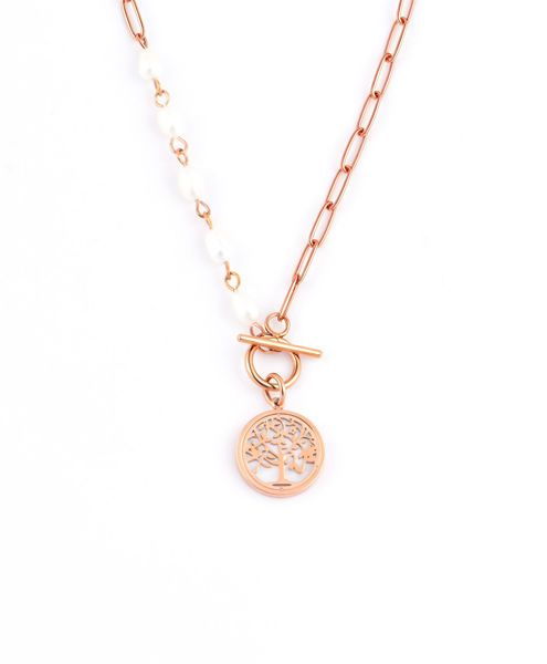 Picture of Tree of Life Pearl Necklace (Stainless Steel)