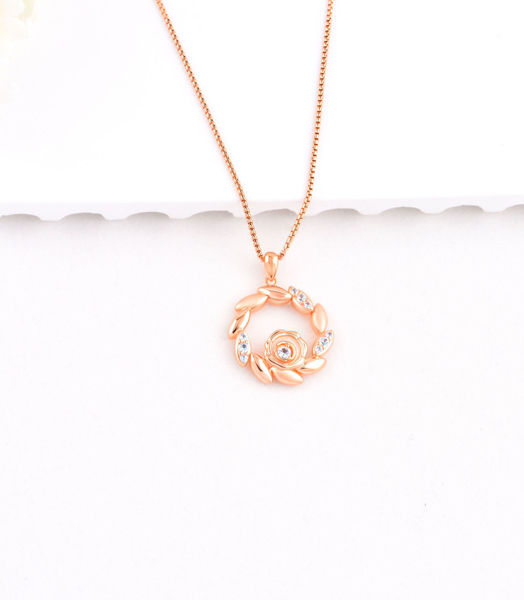 Picture of Golden Grain Mark:  925 Sterling Silver Cultivated Diamond Wheat Crown Necklace