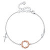 Picture of JM Thorn Cross with Love Bracelet (Brass)-40cm+5cm